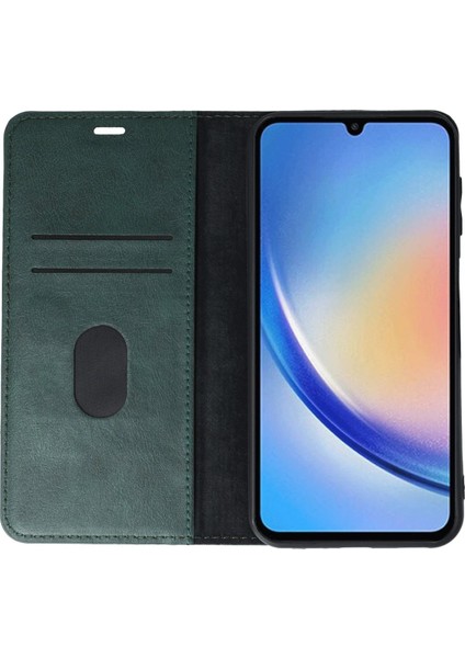 Samsung Galaxy A24 4g Kılıf Trend S Plus Kapaklı Kılıf - Yeşil - CRM8450-7067