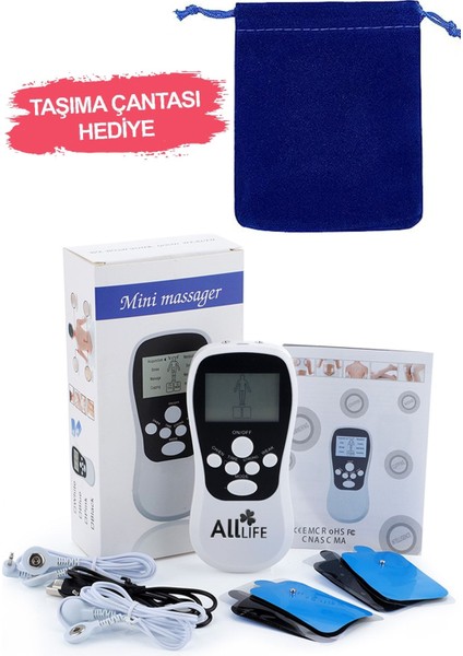 Çift Kanallı 4 Pedli Taşınabilir Fizik Tedavi Cihazı Mini Tens Masaj Aleti fiyatları