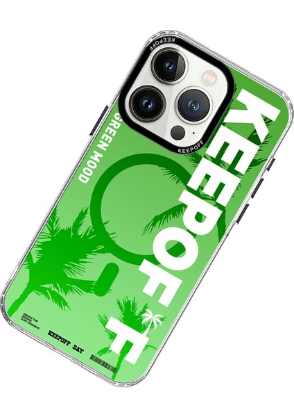 iPhone 15 Pro Max Summer Travel Magsafe Kapak - Green Mood - CRM8059-6342