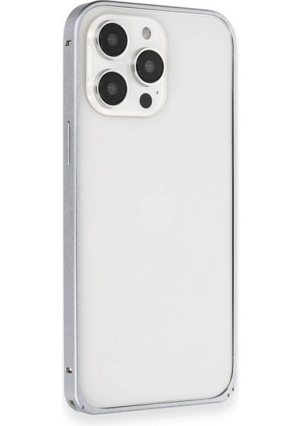 iPhone 15 Pro Max Metal Bumper Mat Kapak - Gri - CRM6337-1111