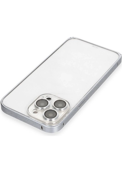 iPhone 15 Pro Max Metal Bumper Mat Kapak - Gri - CRM6337-1111