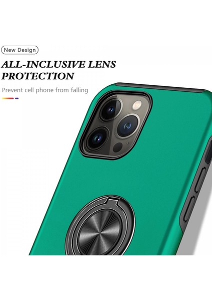 iPhone 13 Pro Kılıf Elit Yüzüklü Kapak - Yeşil - CRM5828-7679
