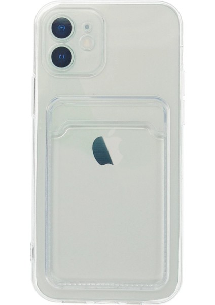iPhone 12 Kılıf Kart Şeffaf Silikon - Şeffaf - CRM6245-6158 fiyatları