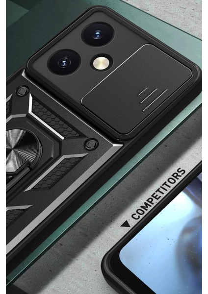 Vivo Y27 Kılıf Pars Lens Yüzüklü Silikon - Siyah - CRM6955-4126
