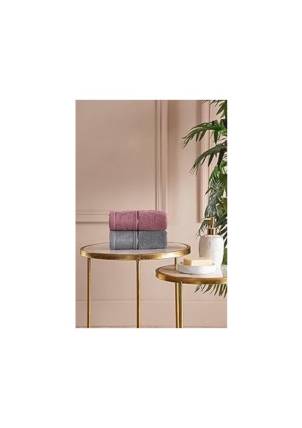 Ditsy Best Set (Hamam Takımı) Mürdüm-Antrasit