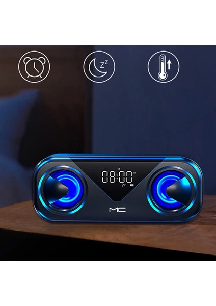 Ally Mc H9 Bluetooth Hoparlörler Speaker Subwoofer Soundbar Destekli Saat LED-(1903 - CRM7845-7079