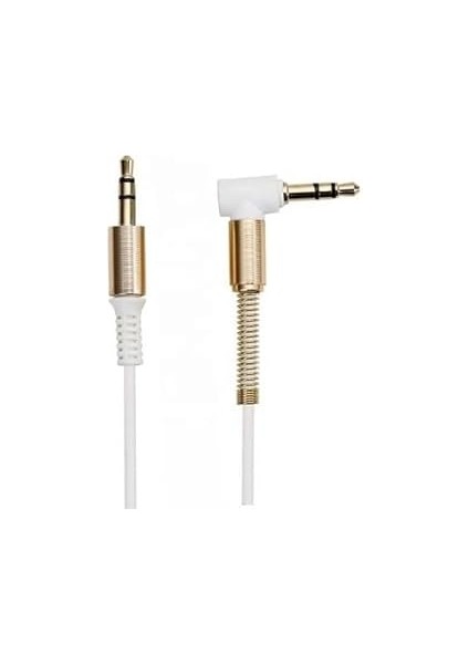 Heartz 90 Derece L Tipi 3.5 mm Aux Ses Kablosu 3.5-3.5 mm Aux Kablosu Konektörü 90 Derece Erkek -