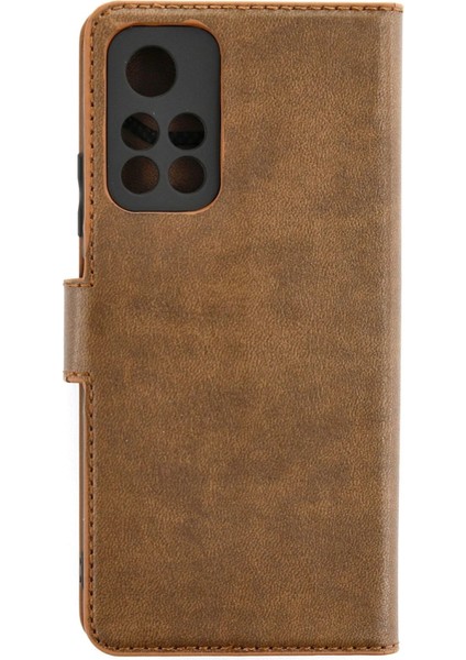 Xiaomi Redmi Note 11T Kılıf Trend S Plus Kapaklı Kılıf - Taba - CRM4690-4244