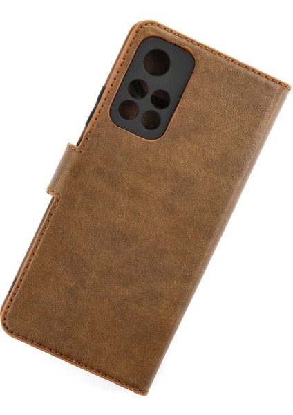 Xiaomi Redmi Note 11T Kılıf Trend S Plus Kapaklı Kılıf - Taba - CRM4690-4244