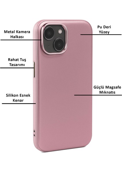 Apple iPhone 15 Kılıf Pu Deri Magsafe Uyumlu Silikon Kapak fırsatları