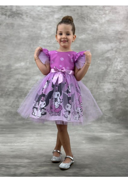 Kız Çocuk Tüllü Kuromi ve My Melody Desenli Tüllü Kız Çocuk Parti 2712 fırsatları