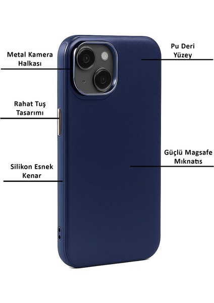 Apple iPhone 15 Kılıf Pu Deri Magsafe Uyumlu Silikon Kapak fırsatları