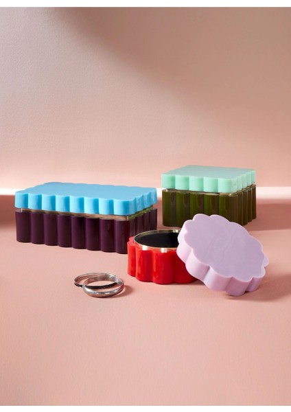 Fleur Small Akrilik Kutu Pirinç Detaylı, Kadife Iç Kaplama, Şık Saklama modelleri