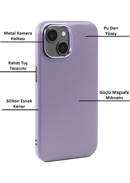 Apple iPhone 15 Kılıf Pu Deri Magsafe Uyumlu Silikon Kapak fırsatları