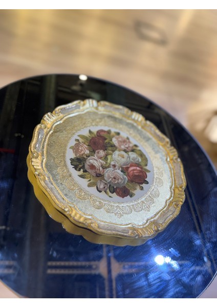 Esterhomedecor Tek Kişilik Çiçekli Yuvarlak Orijinal Gül Ağacı Sunum Tepsisi Krem 30CM fiyatları