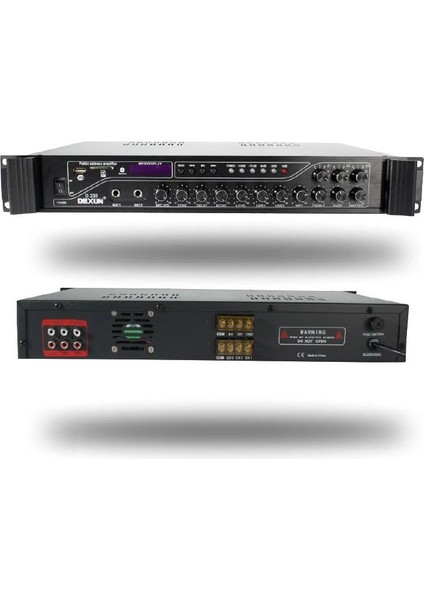 Dexun D-230 250 Watt 3 Zone Iki Mik Grş Usb-Bt 4/16-70-100V Hat Trafolu Anfi (4887)
