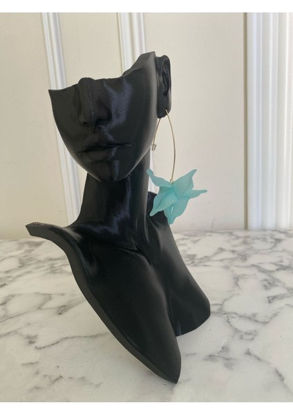 Pirinç Zara Model Mavi Yaz Küpe modelleri