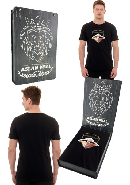 Orijinal Lisanslı Sıfır Yaka Siyah Gs Icardi T-Shirt Hediyelik Ahşap Kutulu
