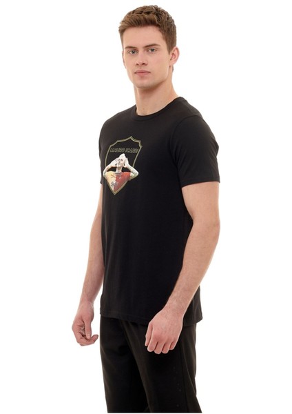 Orijinal Lisanslı Sıfır Yaka Siyah Gs Icardi T-Shirt Hediyelik Ahşap Kutulu