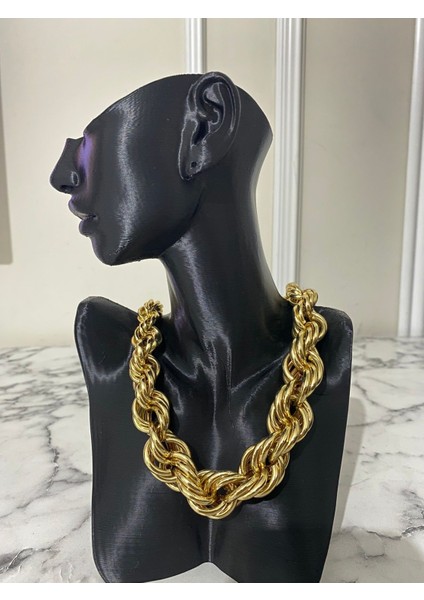 Pirinç Lüx Gold Renk Şık Kolye modelleri