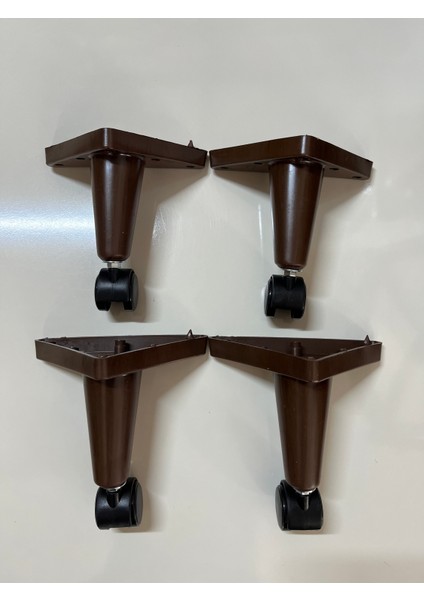 Tekerlekli Sihirli Sehpa Çizgili Masa Ayağı 360 Derece Dönebilen 17 cm 4 Adet Ceviz. Vida Hediyeli