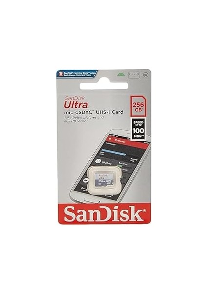 256GB Ultra Lite Microsdxc 100 Mb, Beyaz/gri