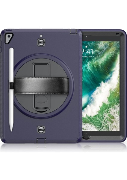 iPad 5 Air 9.7 Kılıf Strap-C Otterbox Tablet Kapak - Lacivert - CRM8041-2153