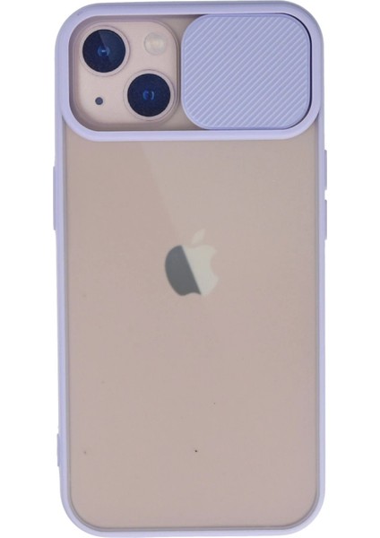 iPhone 13 Kılıf Palm Buzlu Kamera Sürgülü Silikon - Lila - CRM9363-9510