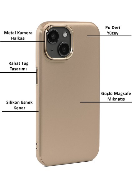 Apple iPhone 15 Kılıf Pu Deri Magsafe Uyumlu Silikon Kapak fırsatları