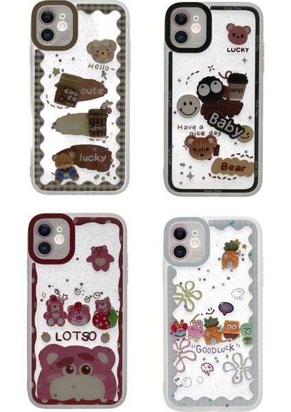 iPhone 11 Kılıf Sweet Desenli Silikon Kapak - Sarı - CRM8447-1653