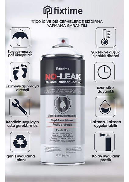 Noleak Fixtime 5'li Paket Paket Su Izolasyon Sızıntı Onarım Spreyi Su Geçirmez modelleri