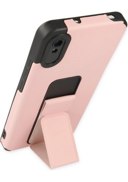 Xiaomi Redmi 9A Kılıf Mega Standlı Silikon - Pudra - CRM3793-2136