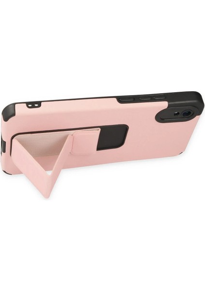 Xiaomi Redmi 9A Kılıf Mega Standlı Silikon - Pudra - CRM3793-2136