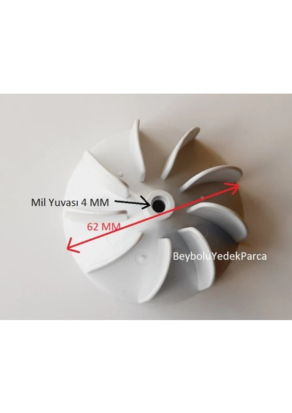 Worldtec Pervane Saç Kurutma Pervanesi 9 Kanat Çap 62 mm Mil