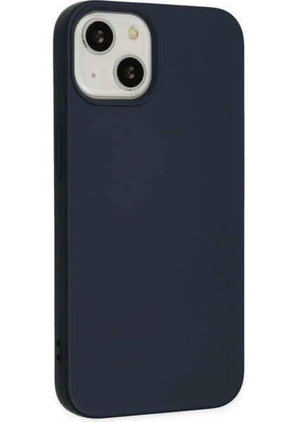 iPhone 14 Plus Kılıf Nano Içi Kadife Silikon - Lacivert - CRM1866-4909
