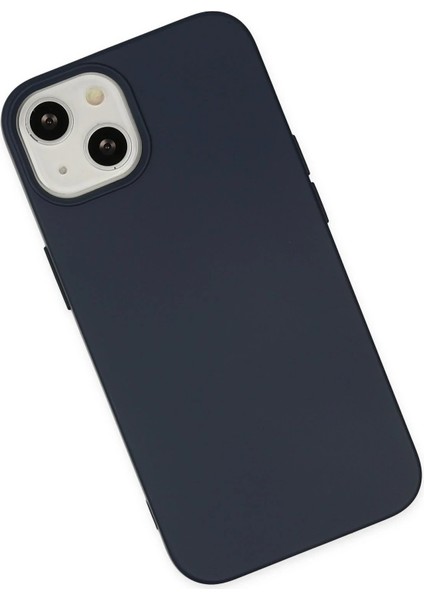 iPhone 14 Plus Kılıf Nano Içi Kadife Silikon - Lacivert - CRM1866-4909