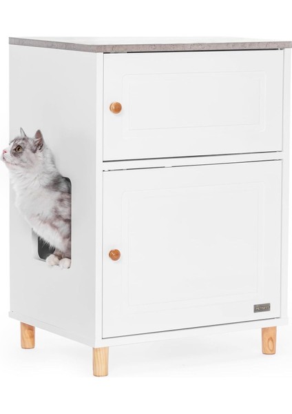 Modern Ahşap Kedi Tuvaleti Dolabı, Çok Fonksiyonlu Evcil Hayvan Mobilyası