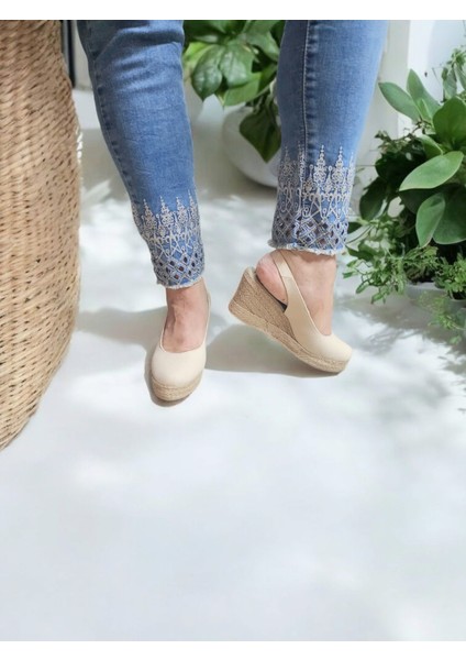 Kadın Keten Yazlık Sandalet Hasır Ayakkabı modelleri