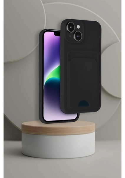 iPhone 14 Kılıf Kelvin Kartvizitli Silikon - Koyu Yeşil - CRM1065-1036