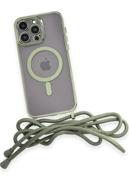 iPhone 14 Pro Kılıf Divo Lazer Askılı Magsafe Kapak - Koyu Yeşil - CRM8930-4823