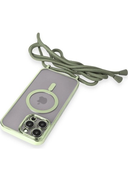 iPhone 14 Pro Kılıf Divo Lazer Askılı Magsafe Kapak - Koyu Yeşil - CRM8930-4823