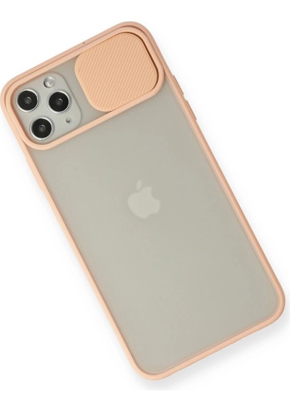 iPhone 11 Pro Max Kılıf Palm Buzlu Kamera Sürgülü Silikon - Pembe - CRM2491-1507