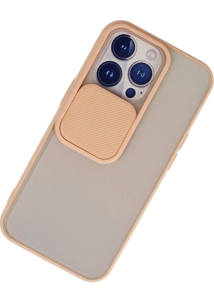iPhone 13 Pro Kılıf Palm Buzlu Kamera Sürgülü Silikon - Pembe - CRM3360-5505