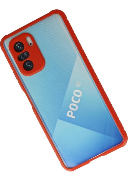 Xiaomi Poco F3 Kılıf Miami Şeffaf Silikon - Kırmızı - CRM4850-7131