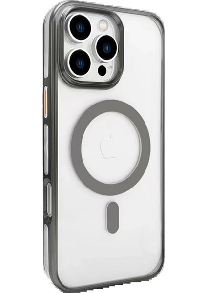 iPhone 16 Pro Gleam Pc Sert Magsafe Kılıf - Titan Gri - CRM4745-6327