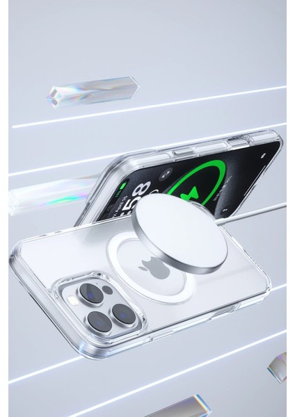 iPhone 16 Pro Gleam Pc Sert Magsafe Kılıf - Titan Gri - CRM4745-6327