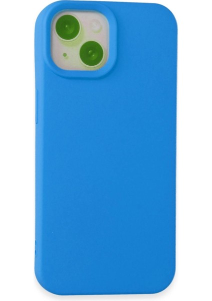 iPhone 15 Kılıf Nano Içi Kadife Silikon - Mavi - CRM6970-1427