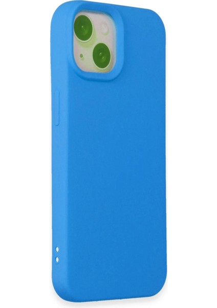 iPhone 15 Kılıf Nano Içi Kadife Silikon - Mavi - CRM6970-1427
