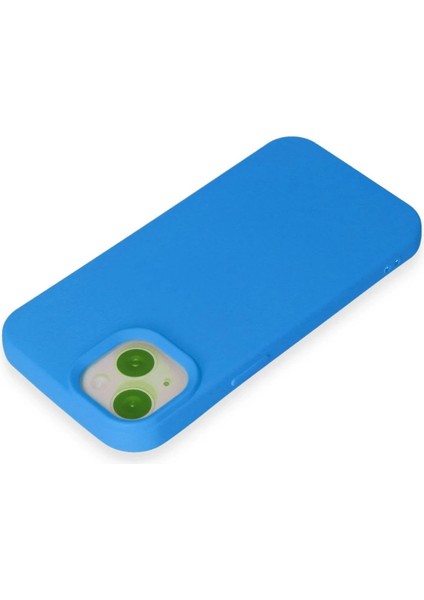 iPhone 15 Kılıf Nano Içi Kadife Silikon - Mavi - CRM6970-1427