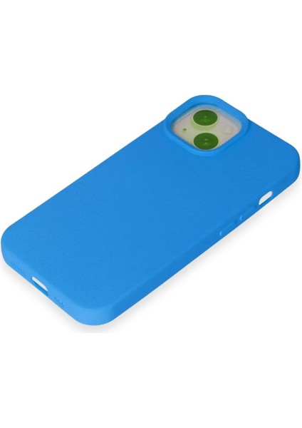 iPhone 15 Kılıf Nano Içi Kadife Silikon - Mavi - CRM6970-1427